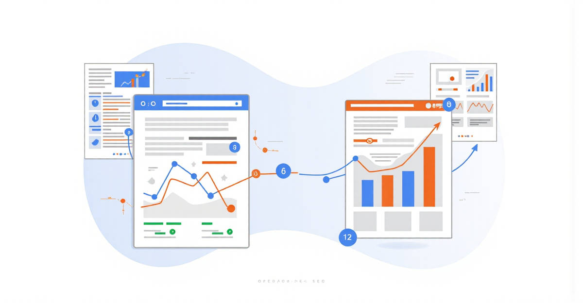 Cannibalisation SEO illustration pages web concurrentes positions Google fluctuantes