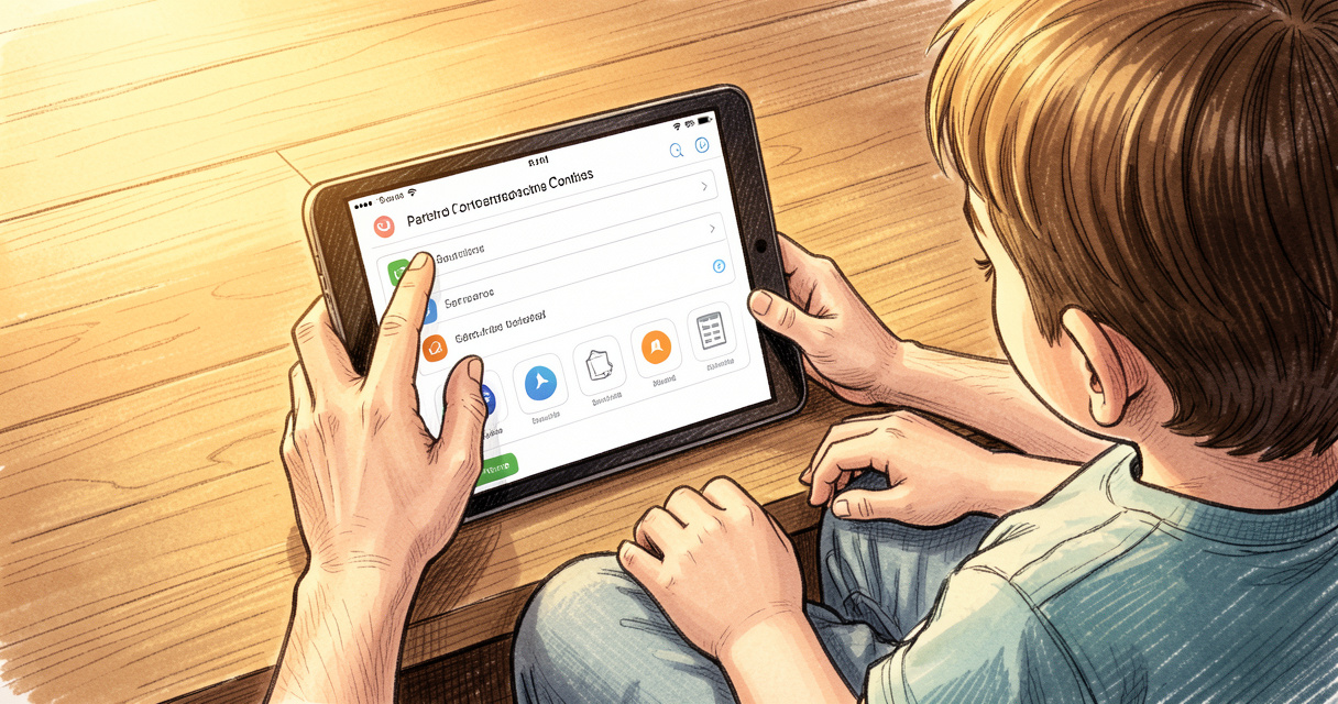 Parent réglant les options de contrôle parental sur l'application Talkie AI avec son enfant