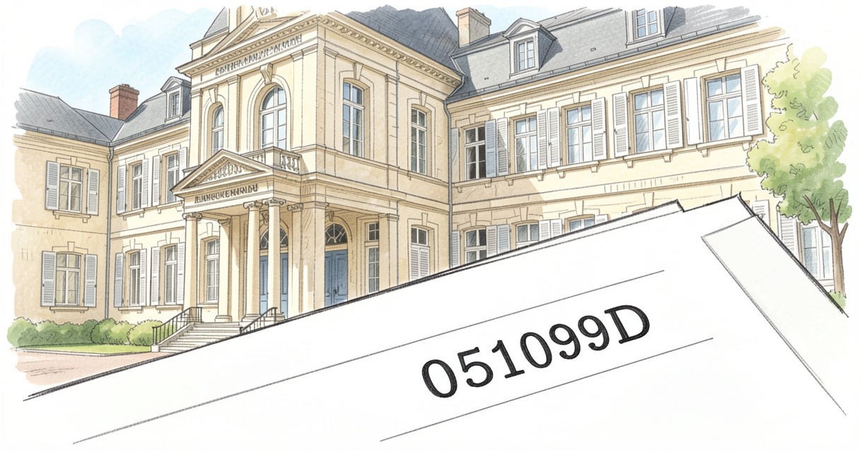 Document administratif présentant un code UAI composé de sept chiffres et d'une lettre