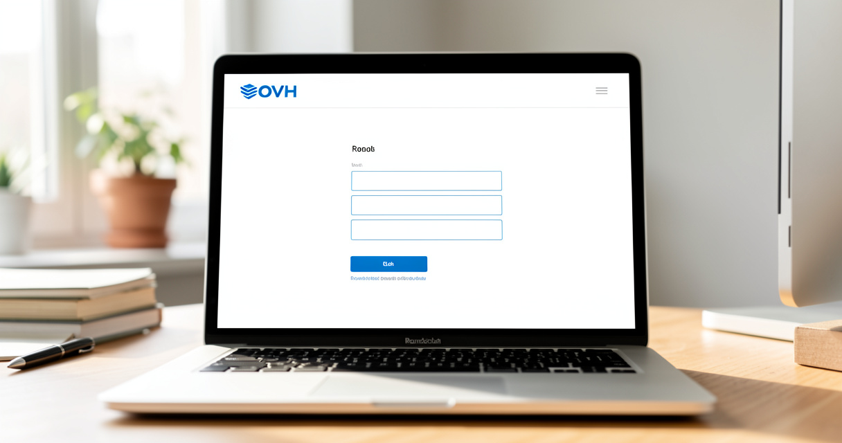 Page de connexion au webmail Roundcube OVHcloud sur un écran d'ordinateur
