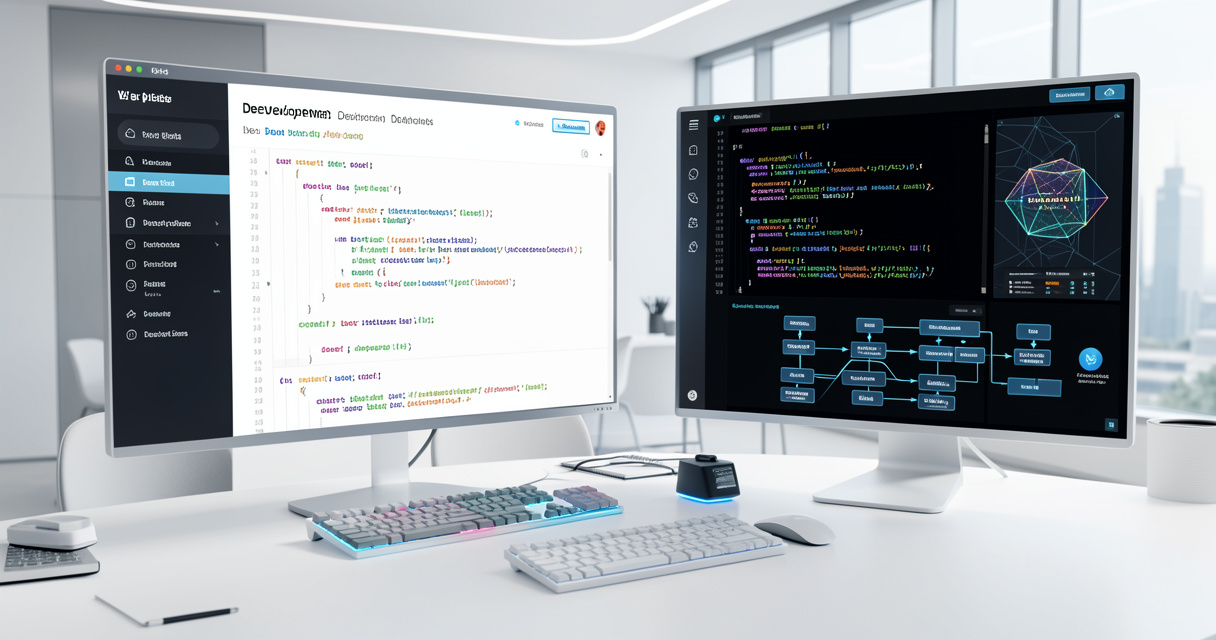 Illustration du vibe coding et des outils no-code IA pour la création de sites web
