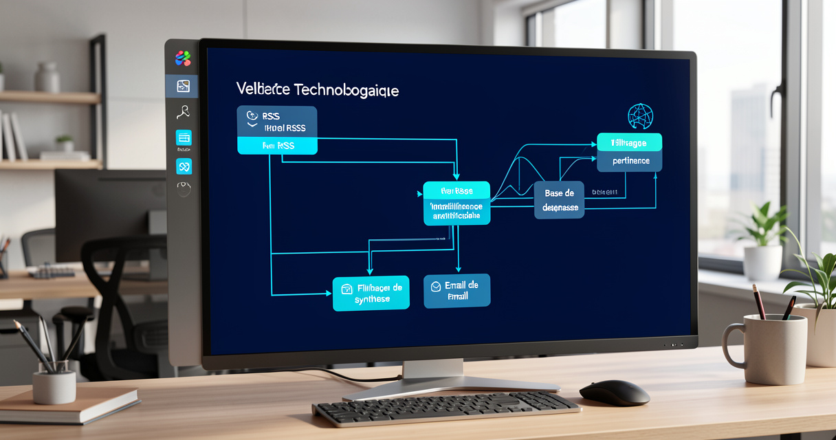 Workflow n8n de veille automatisée avec IA et flux RSS