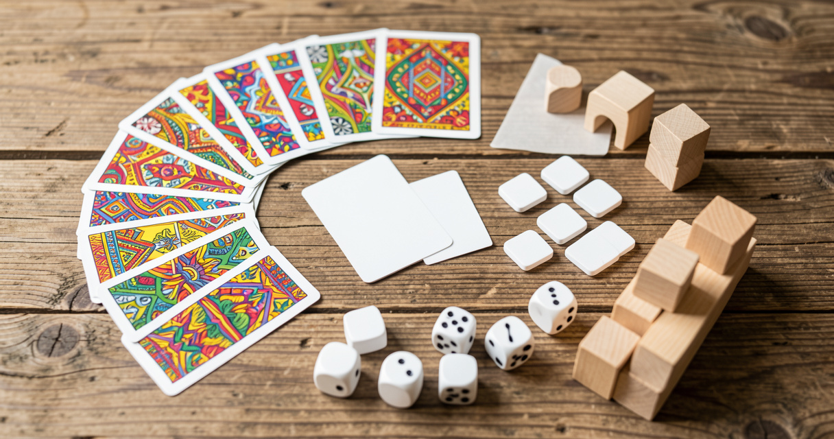 Jeux Cliquojeux gratuits : belote, mahjong et dés sur une table en bois