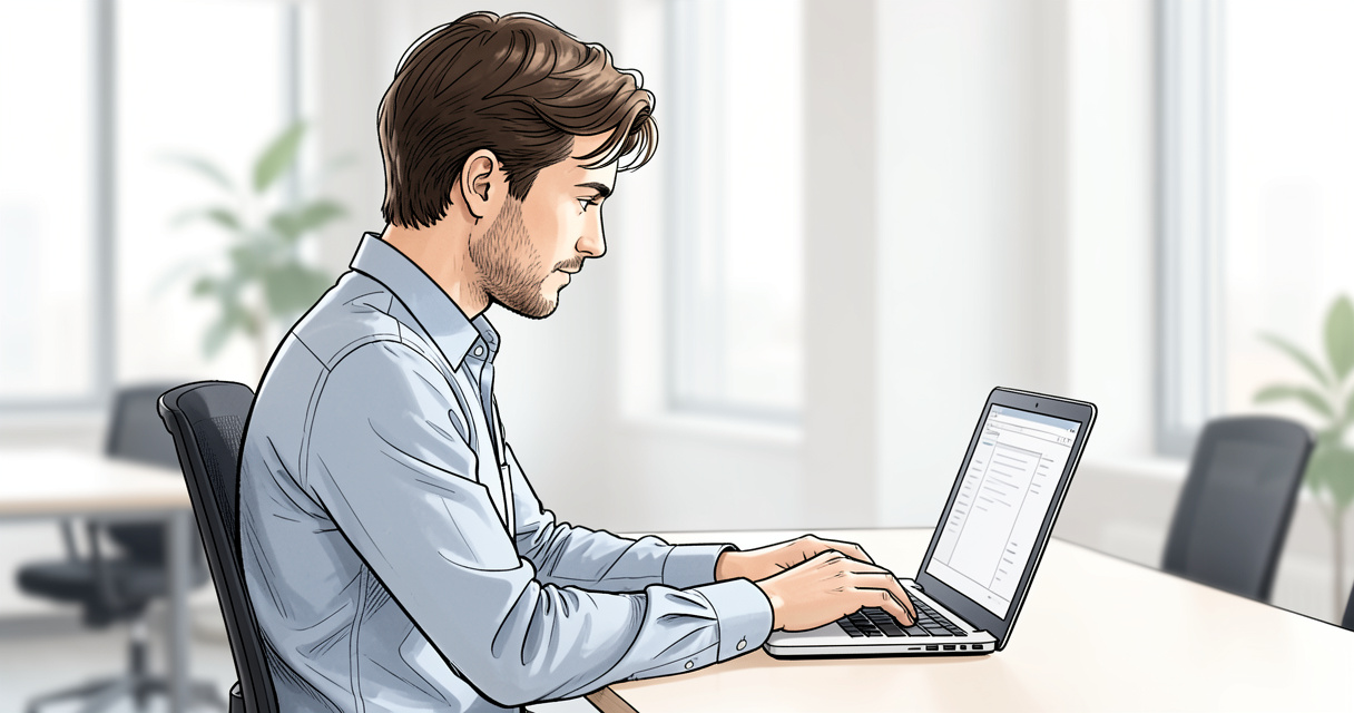 Fiverr en 2026, freelance travaillant sur ordinateur dans un bureau moderne