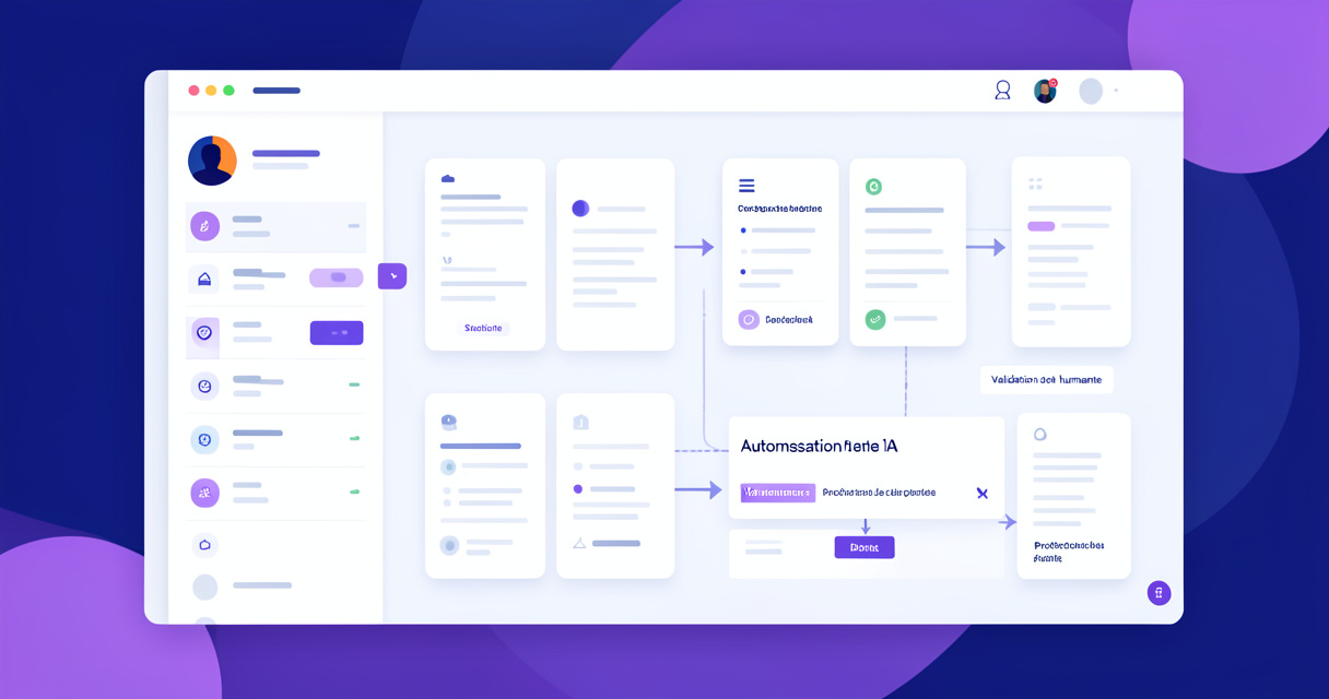 Schéma d’un workflow d’automatisation IA avec validation humaine en entreprise