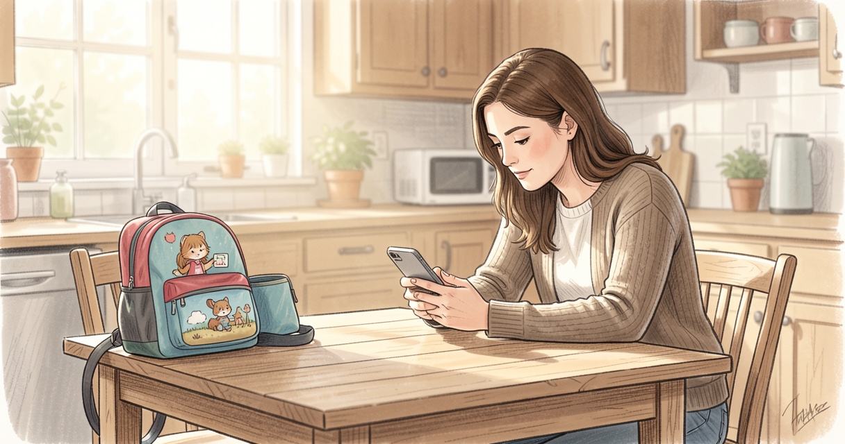 Parent consultant la timeline de classe de l'application Klassly