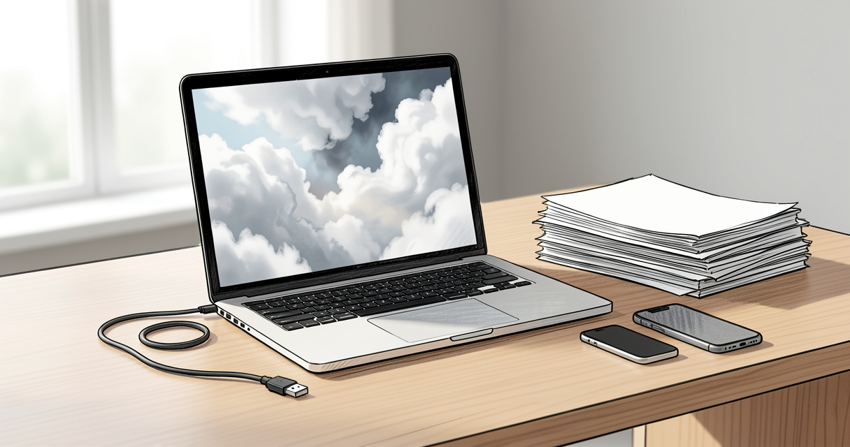 Convertisseur de fichiers en ligne utilisé depuis un bureau moderne à domicile