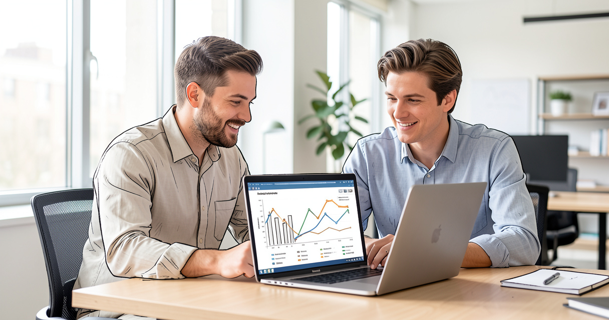 Dirigeante de PME analysant sa stratégie digitale avec une agence digitale