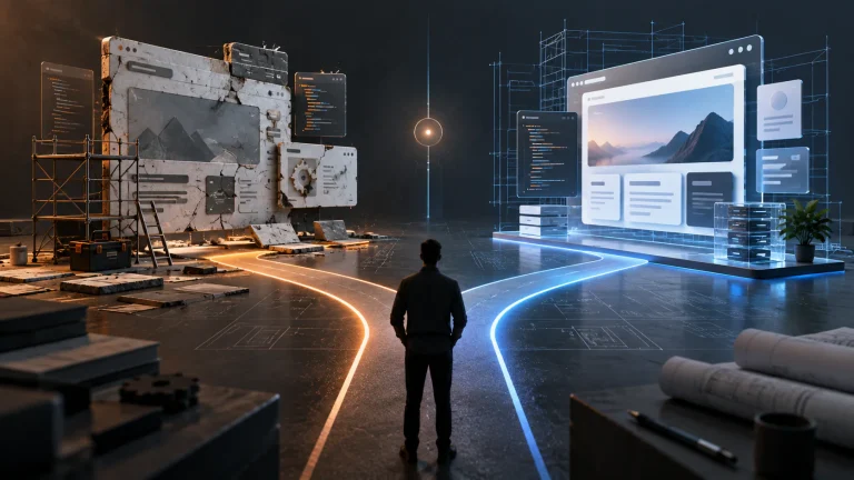 Deux trajectoires entre site web à réparer et application à reconstruire