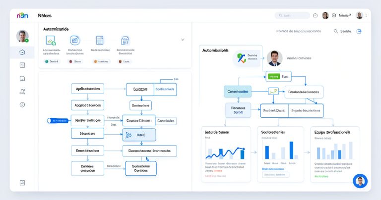 Comparaison visuelle entre des workflows d’automatisation n8n et Make pour une PME